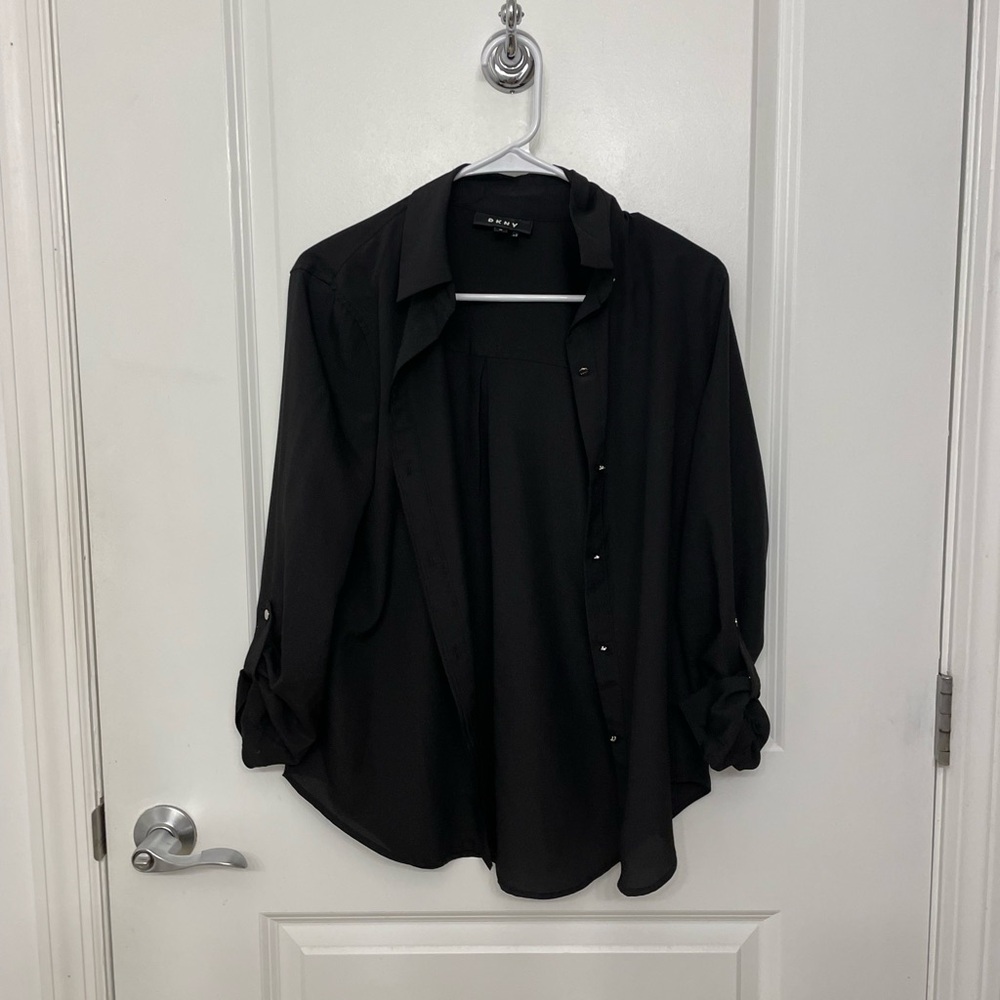 3 for $45 DKNY black button down shirt - Picture 5 of 8